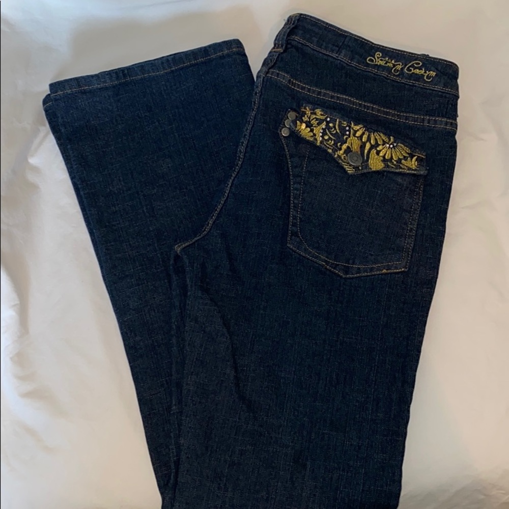 Sour Cream Boot Cut Jeans